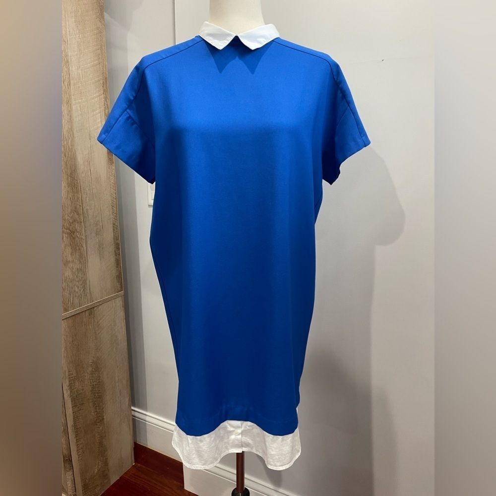 ZARA | cobalt blue short sleeve dress